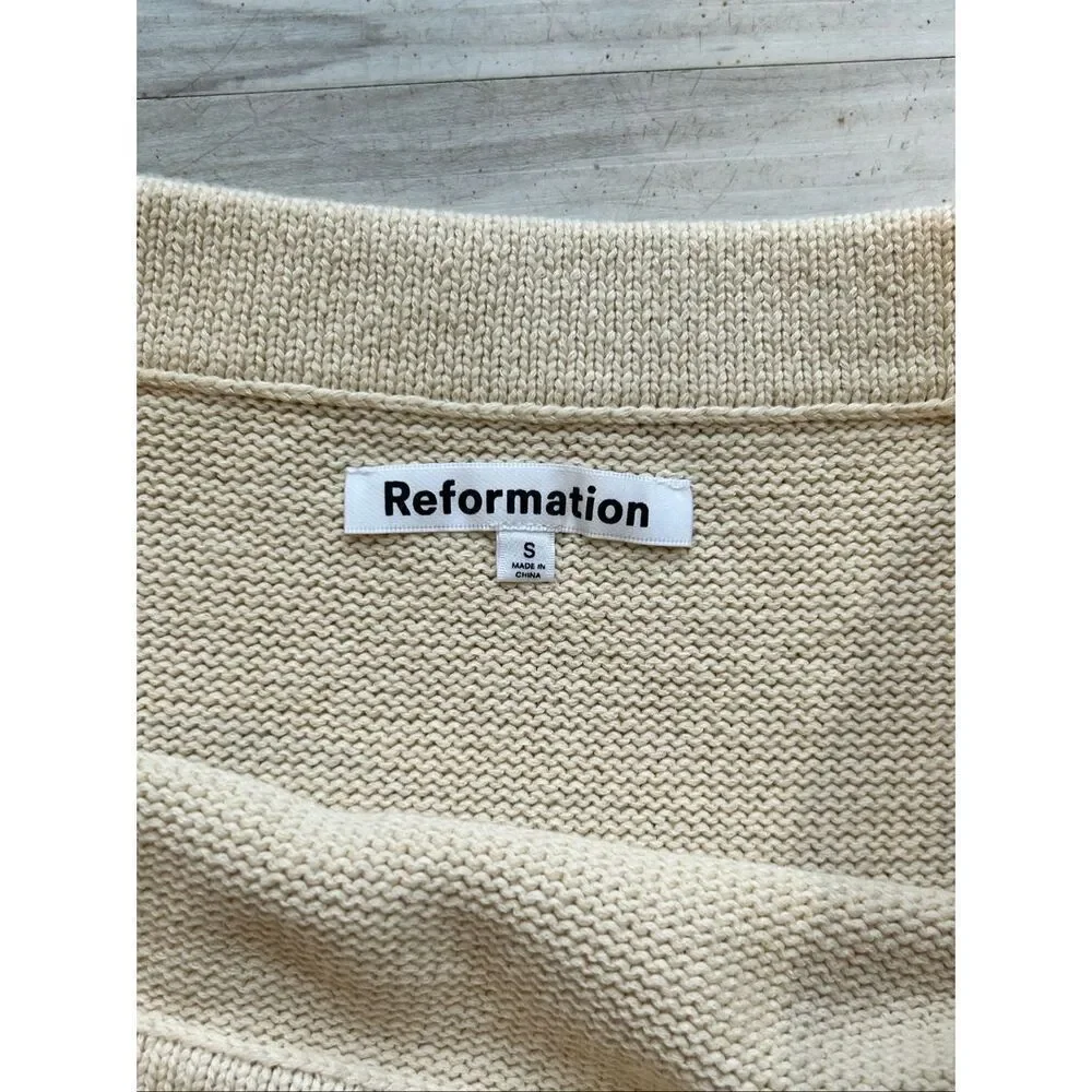 Reformation Carter Novelty Knit Skirt in Horchata size S